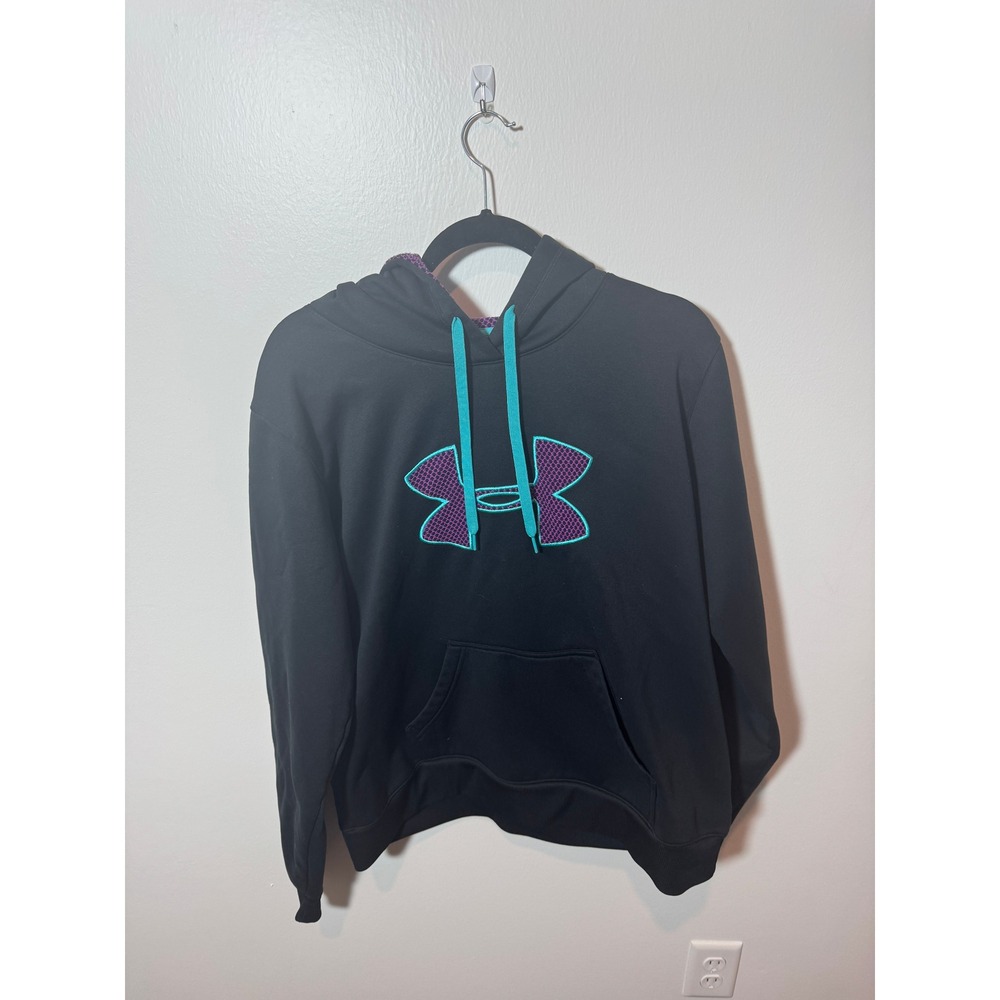 Under Armour UA Storm Hoodie Womens XL Black Preowned Purple Teal